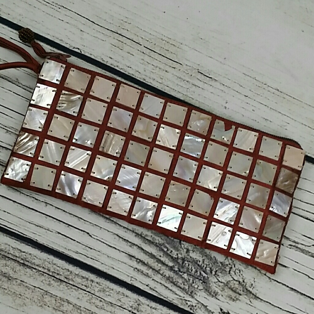 Brown Satin Clutch - Picture 2 of 8